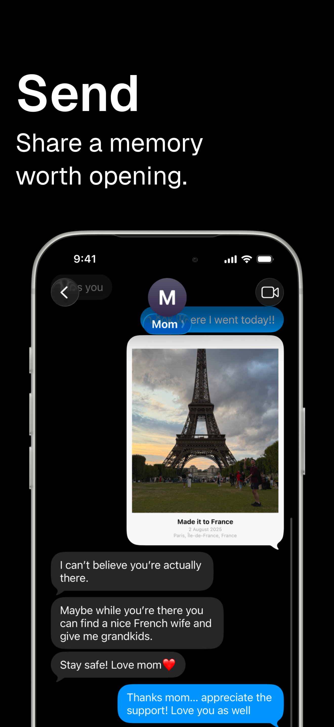 Send — share a memory worth opening